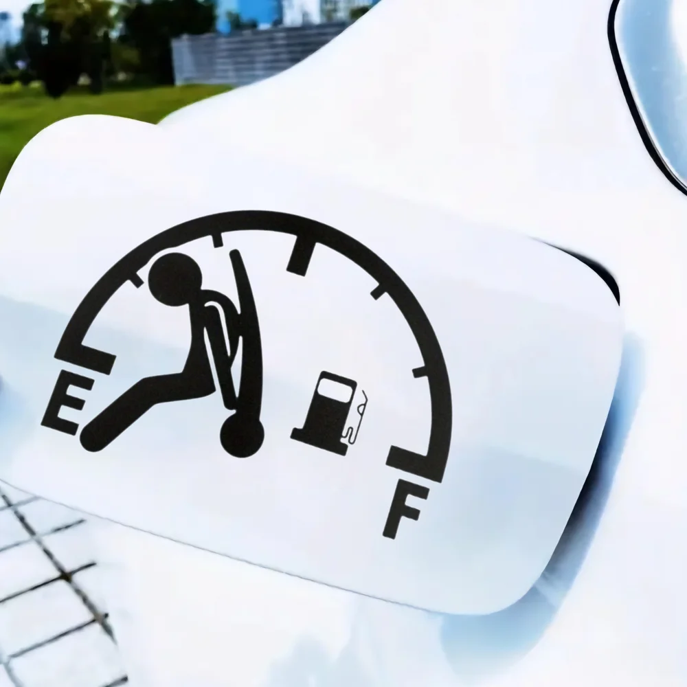 Fuel Gauge Car Sticker - Black and White